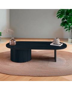 Mesa de Centro Ipê em Madeira Maciça Ébano Metal Preto