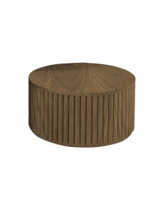Mesa de Centro Decorativa Lua 01 D40cm em Madeira Maciça - Castanho