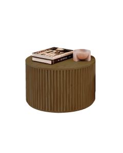 Mesa de Centro Decorativa Lua 02 D50cm em Madeira Maciça - Castanho
