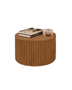 Mesa de Centro Decorativa Lua 02 D50cm em Madeira Maciça - Imbuia Mel