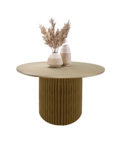 Mesa de Centro Decorativa Lua 03 D80cm Madeira Maciça Castanho