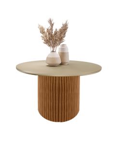 Mesa de Centro Decorativa Lua 03 D80cm em Madeira Maciça - Imbuia Mel